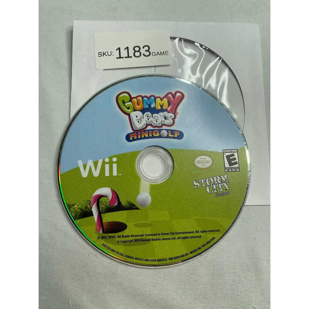 Gummy Bears Minigolf Nintendo Wii Game Disc